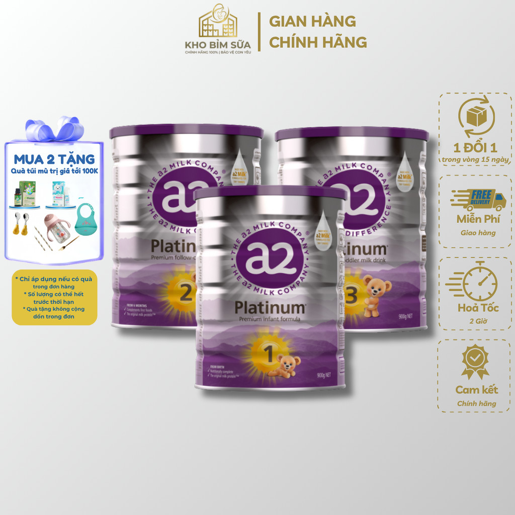 Sữa A2 Platinum Úc Số 1 2 3 4 Lon 900g – Đạm A2 Dễ Tiêu Hóa Cho Bé KBS