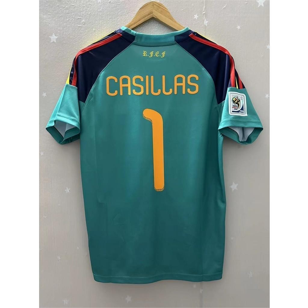 S-XXL 2010 Sp-ain CASILLAS thủ môn Chất lượng hàng đầu Nhà Retro Áo bóng đá custo