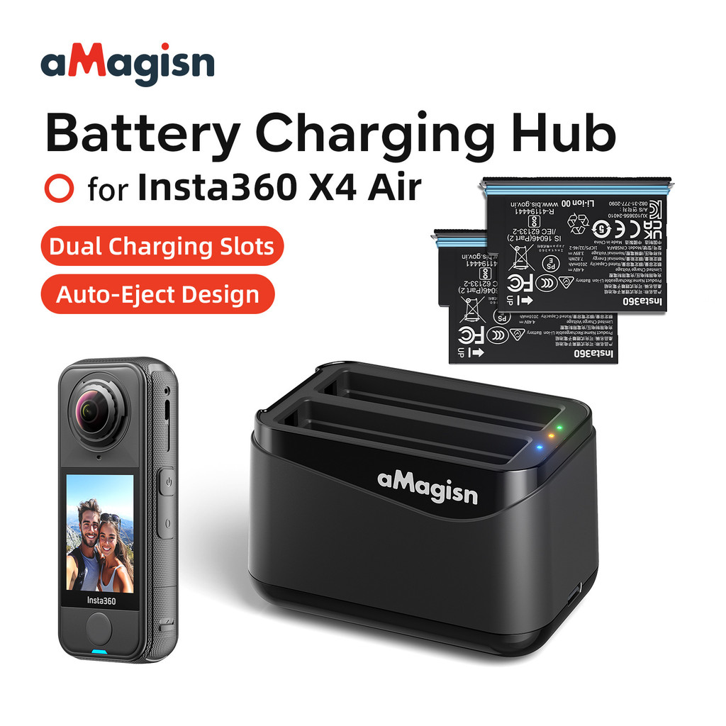 AMagisn Insta360 X4 Air Pin Sạc Nhanh Đế Sạc 360 Lưu Trữ Shadowstone Camera X4 Phụ Kiện Sạc Không Kh