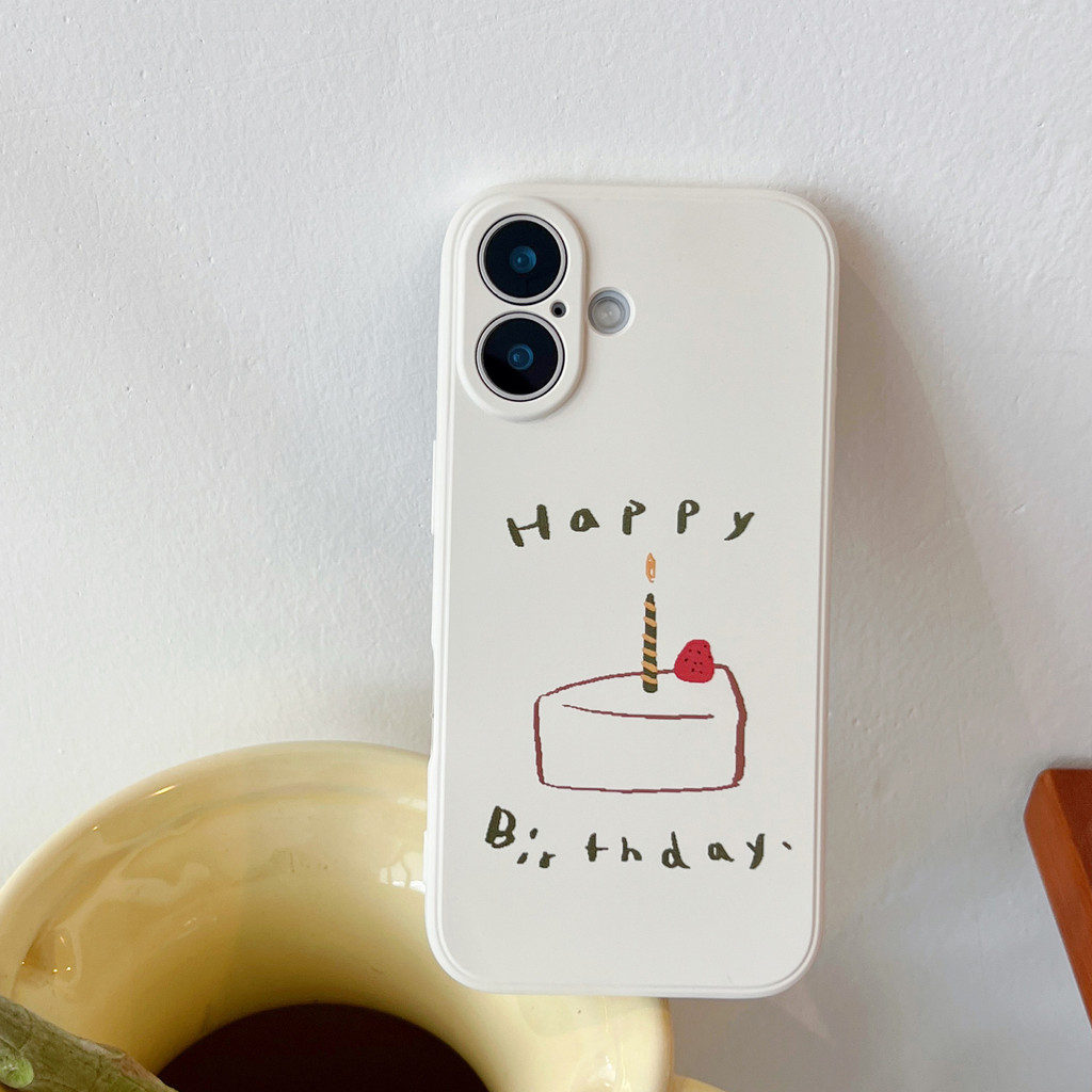 Nhật Bản Phong Cách Hàn Quốc Bánh Sinh Nhật Vui Vẻ Dễ Thương Thích Hợp Cho iPhone16promax Apple 15pl