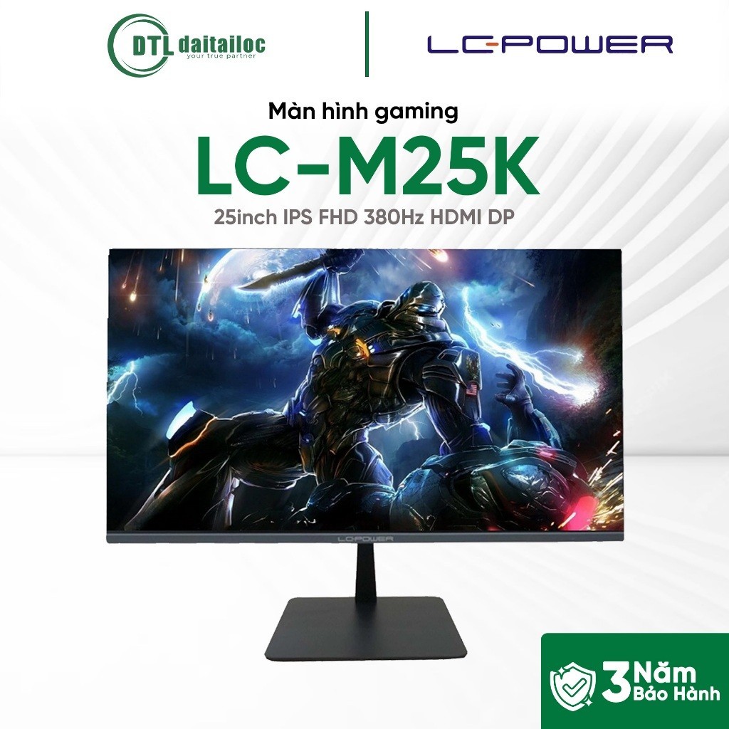 MÀN HÌNH GAMING LC-POWER M25K 25inch IPS FHD 380Hz HDMI DP | Chính Hãng | Bảo hành 36 tháng