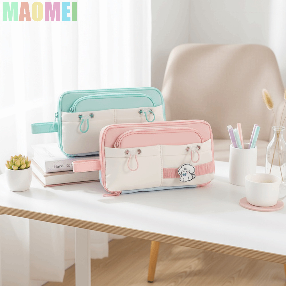 MAOMEI Túi đựng bút chì dễ thương, Hộp đựng bút chì học sinh nhiều lớp dung tích lớn, Kawaii Morandi