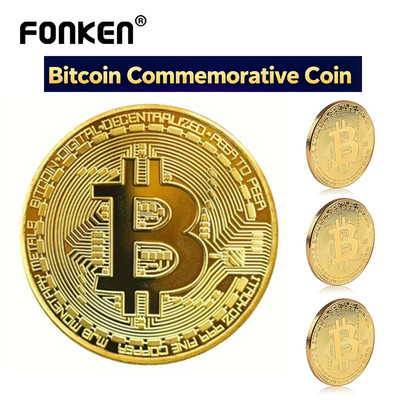 Fonken Mạ Vàng Bitcoin Sưu Tập Đồng Xu Kim Loại Kỷ Niệm Nghệ Thuật Quà Tặng Nước Ngoài Tiền Kỹ Thuật Số Ảo