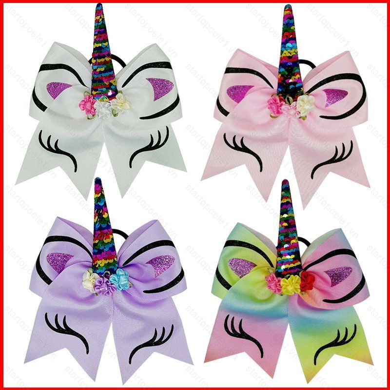 JoJo Siwa Kỳ Lân Tóc Nơ Kẹp Bé Gái Kid Hoạt Hình Lớn 8 Inch