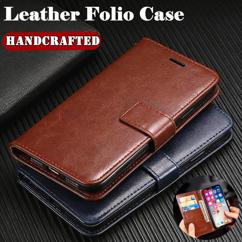 Dành Cho Samsung Galaxy A8s 6.4 inch SM-G887F G887N G8870 Ví Da Geniune Handmade FullGrain Folio Có 