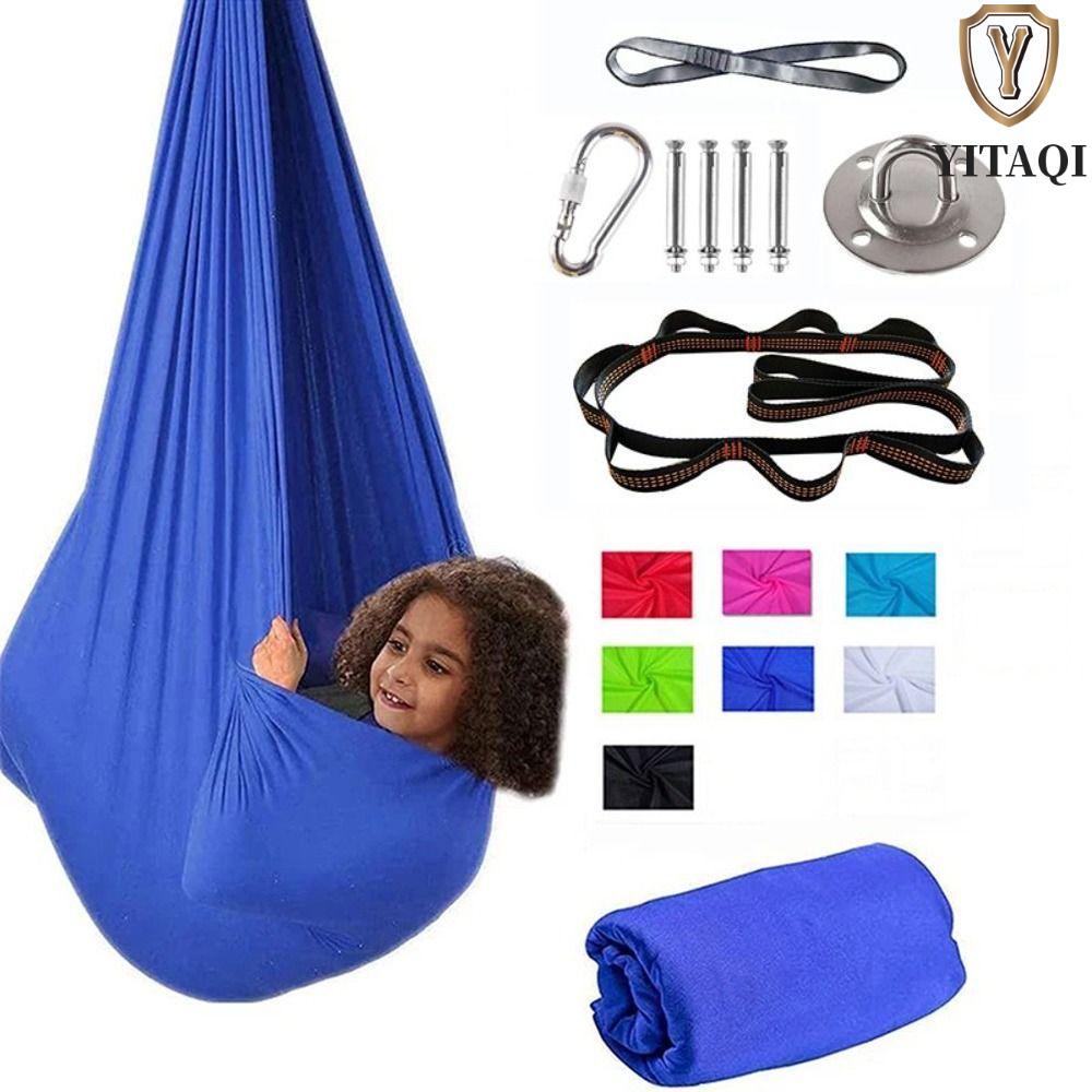 YITAQI Trẻ Em Võng Trên Không, Dụng Cụ Tập Yoga Có Thể Điều Chỉnh Đàn Hồi, Đồ Dùng Pilates Nhiều Màu