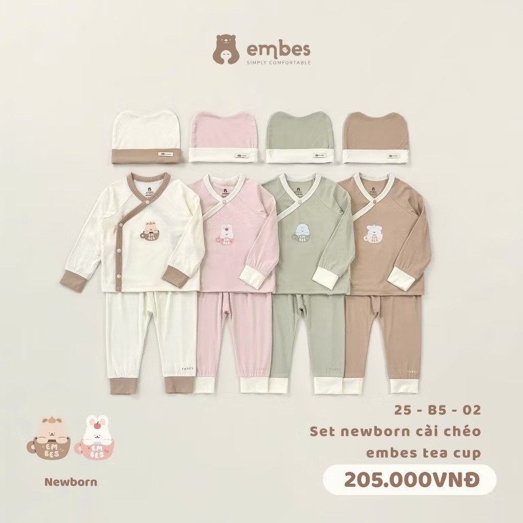 Embes set nb cài chéo tea cup B502