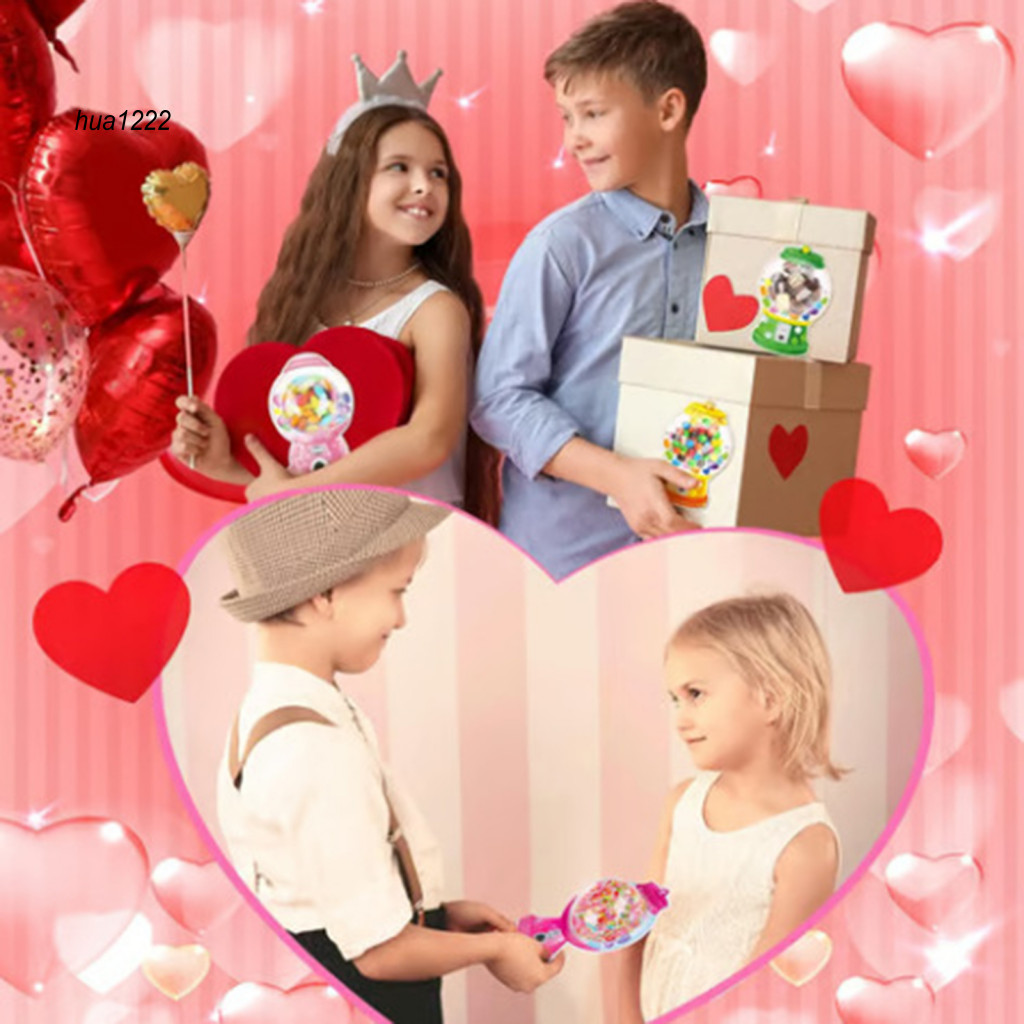 HUA _ Gói thiệp Valentine tức thì Ngày lễ tình nhân Thẻ kẹo Diy Pop-up Gumball Machine Bộ thẻ kẹo – 