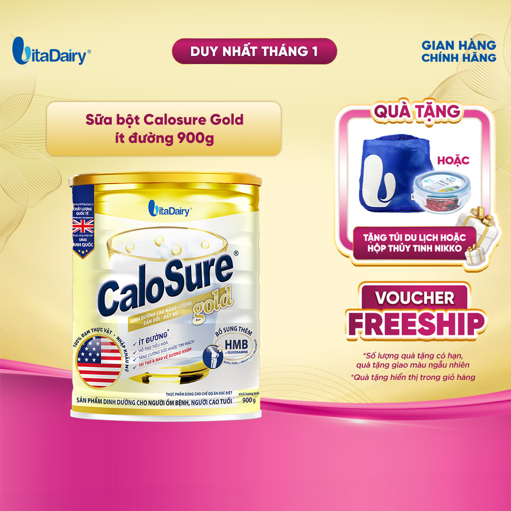 Sữa bột Calosure Gold ít đường 900g - VitaDairy