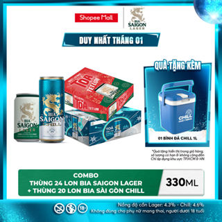  Nồng Độ Cồn 4.3% - Combo 1 Bia Saigon Lager 330ml + Nồng Độ Cồn 4.6% - 1 Bia Sài Gòn Chill 20 Lon 330ml 
