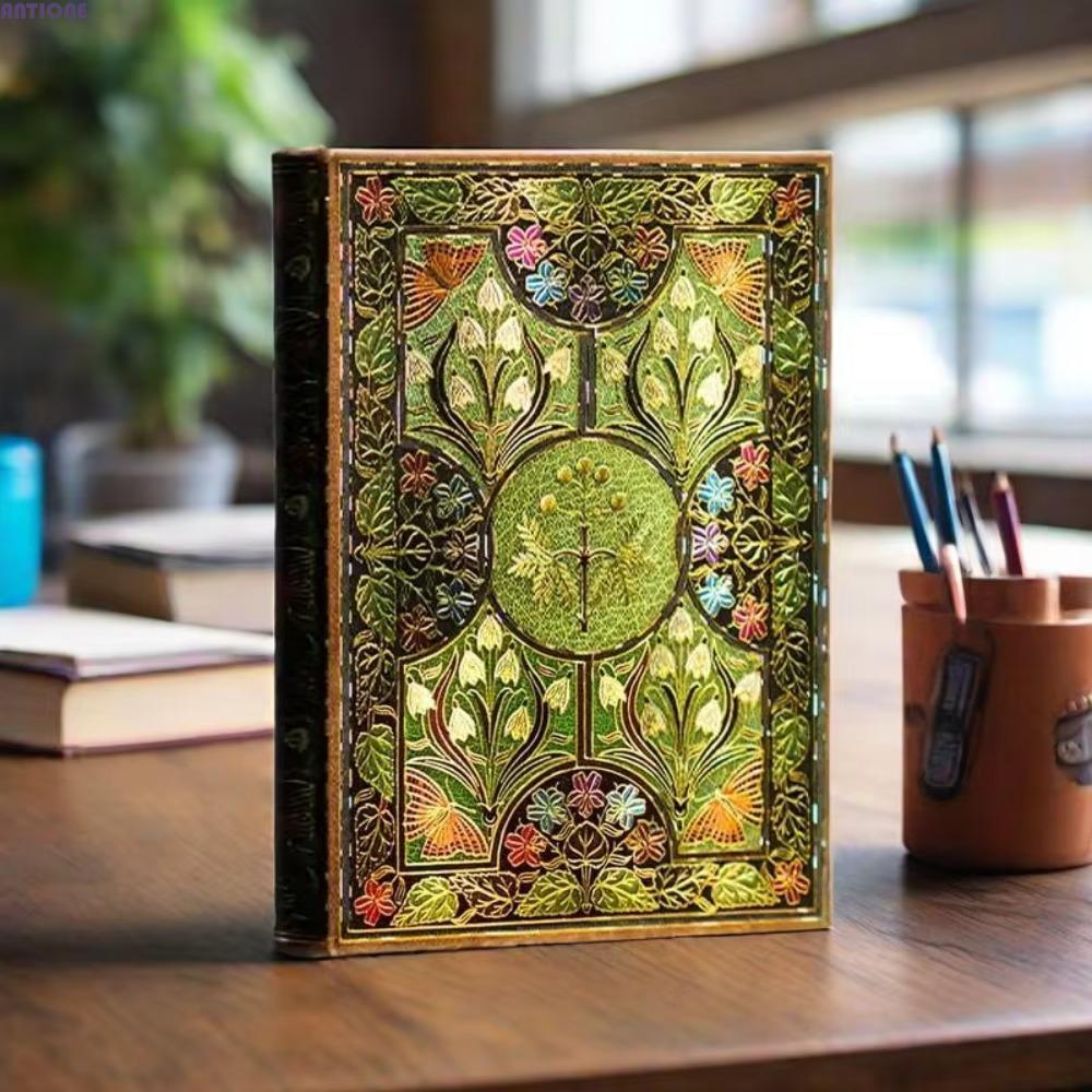 ANTIONE Vintage Floral Journal, 256 trang với Bookmark Bìa cứng Notebook, Hoa văn sang trọng Hot Foi