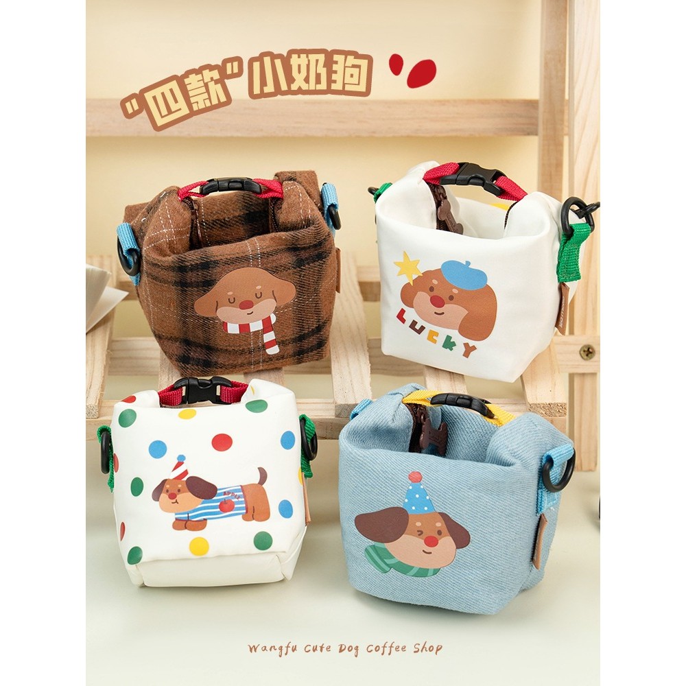 Wang Fu Coffee Shop Túi đựng tiền xu đậu phụ phong cách Dachshund Túi đựng tai nghe di động Wangfu C