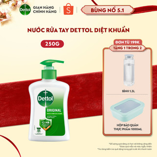  Nước rửa tay Dettol kháng khuẩn hương tinh dầu thông - Chai 250g 