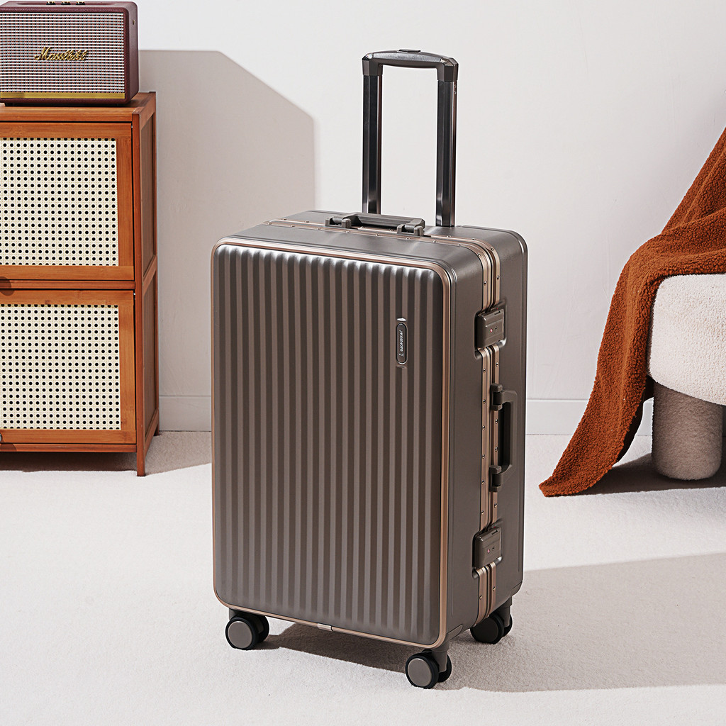 Vali bọc kim loại vali mật mã khung nhôm vali kéo bền chắc vali 20 inch lên máy bay dung lượng lớn 2