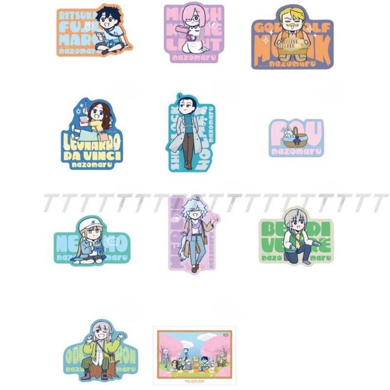 Móc Khóa Mô Hình Anime Fate/Grand Order FGO Acrylic Chibi Mash Merlin Oberon Ritsuka Fujimaru Sherlo