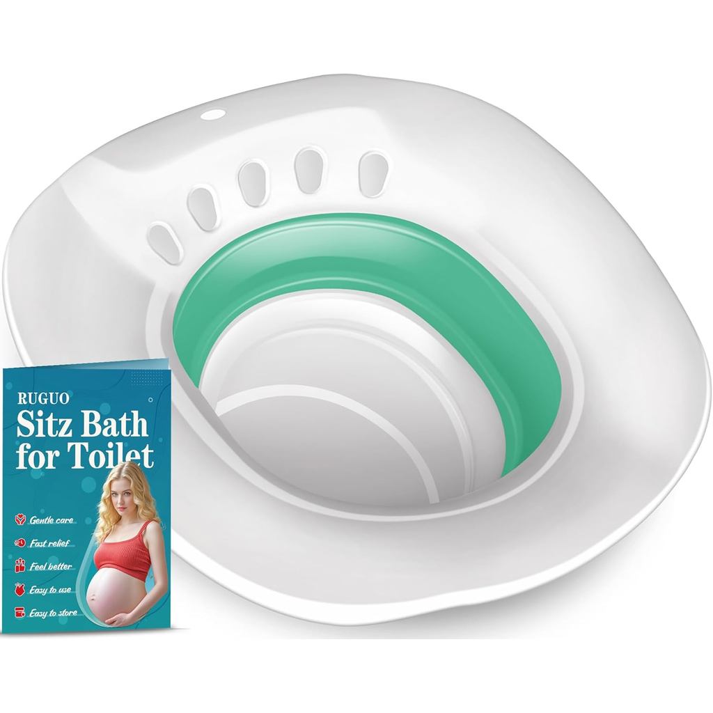 Bồn tắm RUGUO Sitz cho ghế vệ sinh - Ghế xông hơi Yoni - Bồn tắm Sitz để trị bệnh trĩ và chăm sóc sa