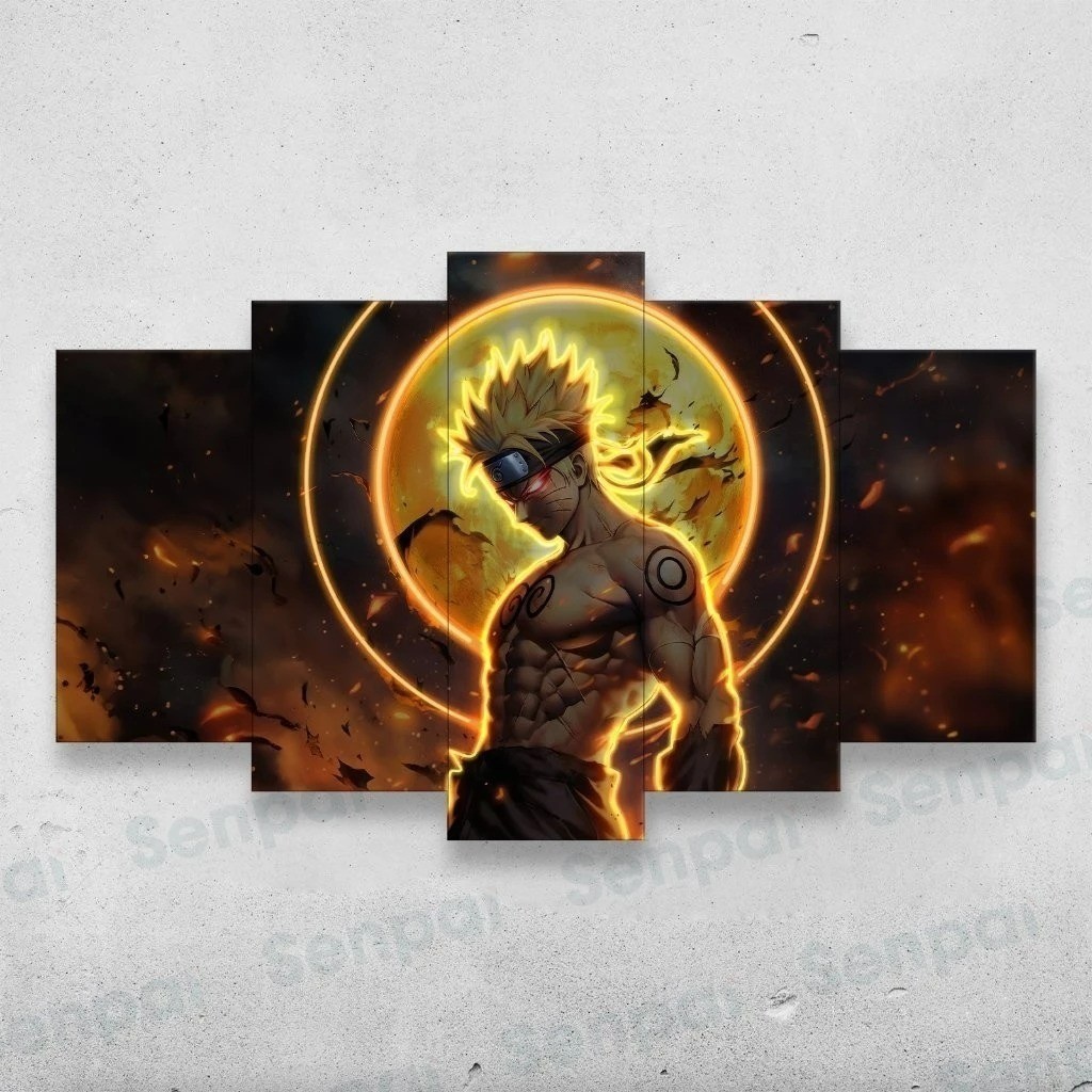 1005 Tranh dán tường TRANH THẾ HIỆP 5pic Anime In UV Nhám Chống Lóa,Tranh dán tường Anime Onepiece