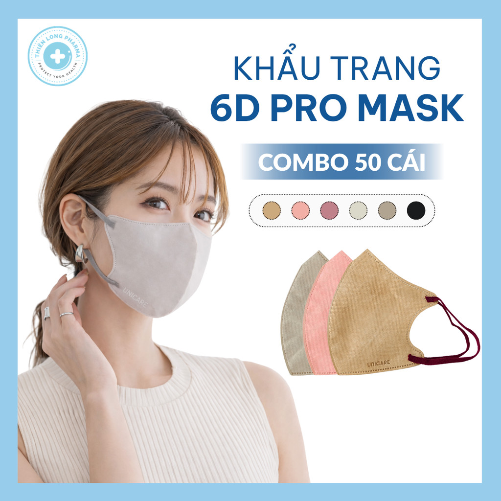 [COMBO 50 Cái] Khẩu trang UNICARE 6D PRO MASK, khẩu trang UNICARE phiên bản cao cấp chính hãng