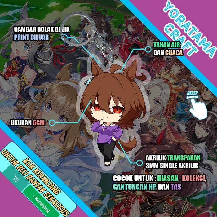 Gantungan Kunci Uma Musume Casual Almond Tachyon Mejiro, Keychain Anime Lucu - Agnes Tachyon Cas