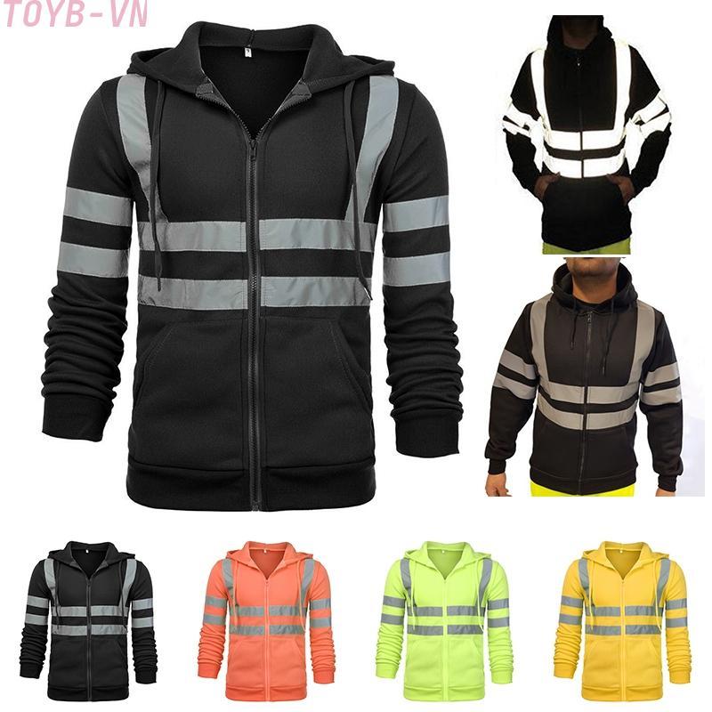 【TOYBOX】Stay fashionable and cozy with this Men's Autumn Hoodie Reflective Stripe detail