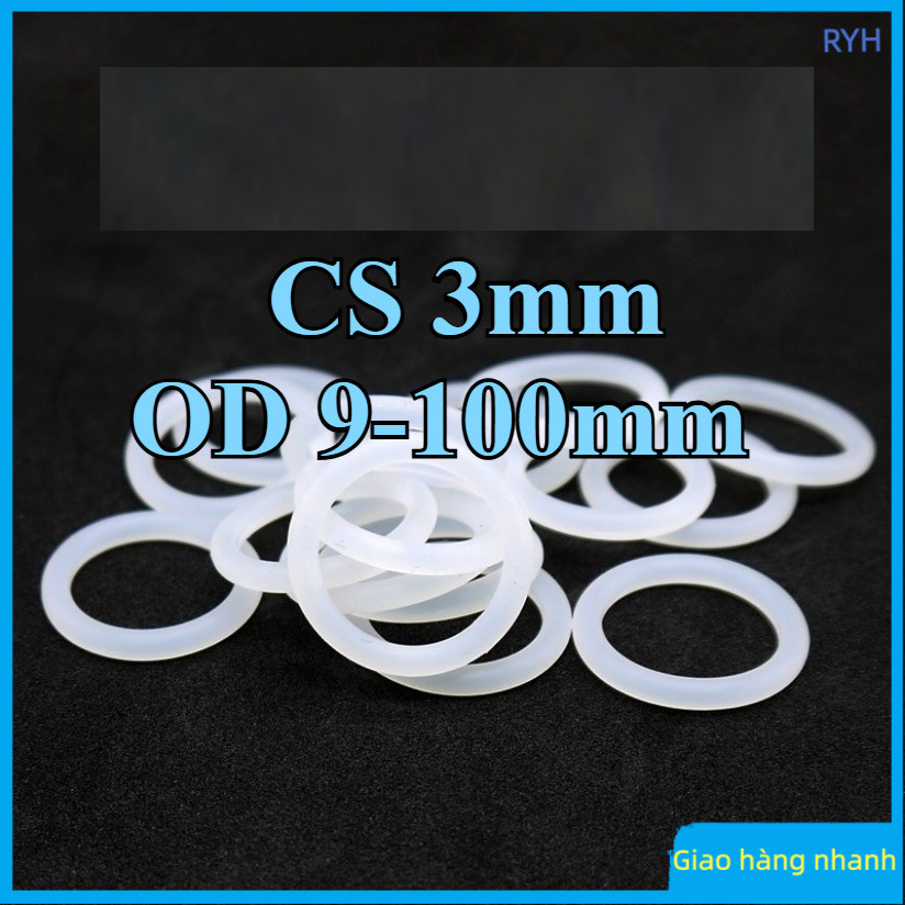 White silicone ring, food grade O-ring, waterproof rubber ring, elastic sealing ring，Bền đẹp chịu nh