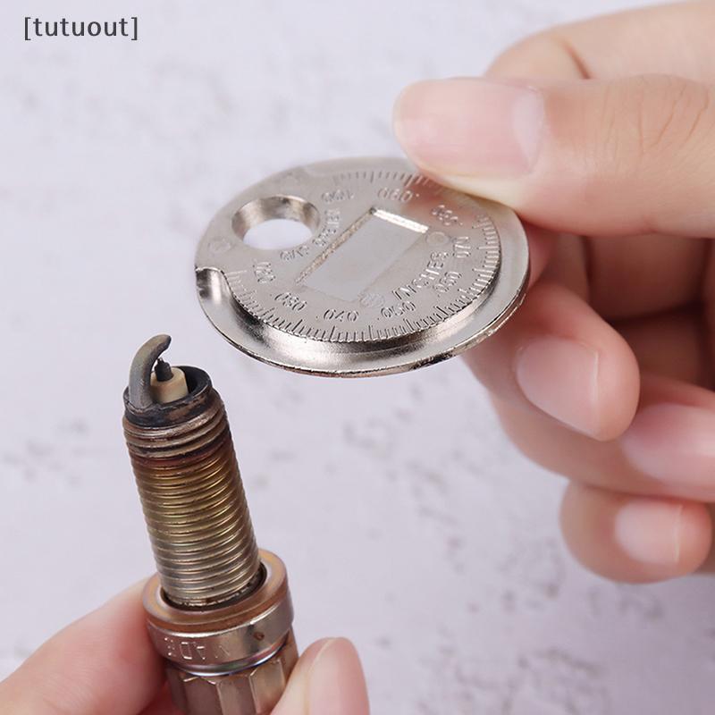 [tutuout] 1PC 0.6-2.4mm Phạm vi Đồng xu Bugi Gage Gap Tool Feeler Spark Plug Gap Tool VN