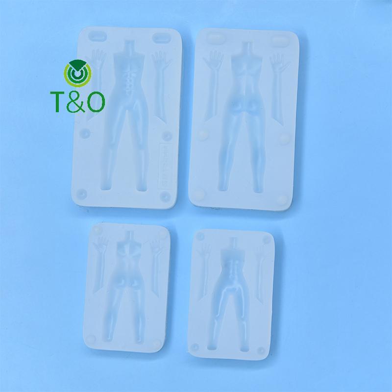 [T & O-t] 1 Bộ Đất Sét Polymer Nam Búp Bê Cơ Thể Torso Khuôn Silicon Fondant / nhựa Đất Sét DIY Búp 