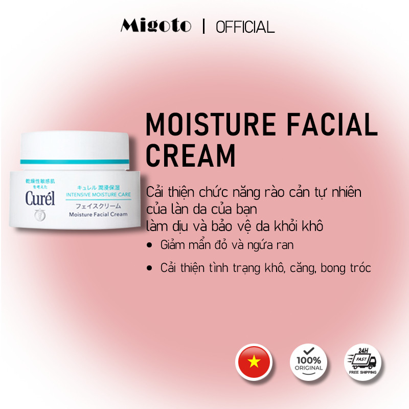 Curel Kem Dưỡng Ẩm Sâu Nhẹ Nhàng 40g - Phục Hồi Bề Mặt Da Hư Tổn,Cấp Ẩm Ngay Lập Tức,Giảm Mẩn Đỏ & N