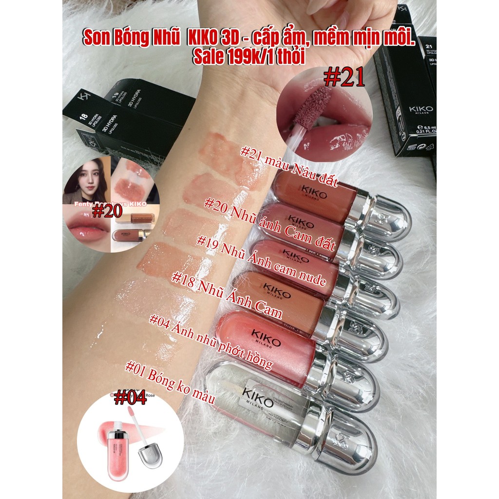 Son Bóng nhũ KIKO 3D Hydra Lipgloss
