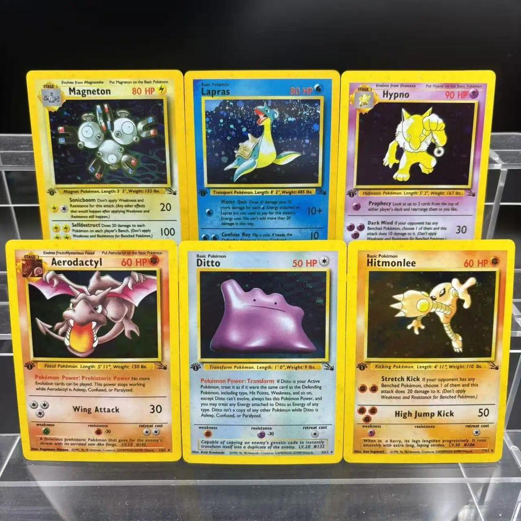 Pokemon DIY PTCG Bộ Sưu Tập Thẻ Aerodactyl Ditto Hitmonlee Hypno EN Tự Làm Thẻ Đơn Trò Chơi Cổ Điển 