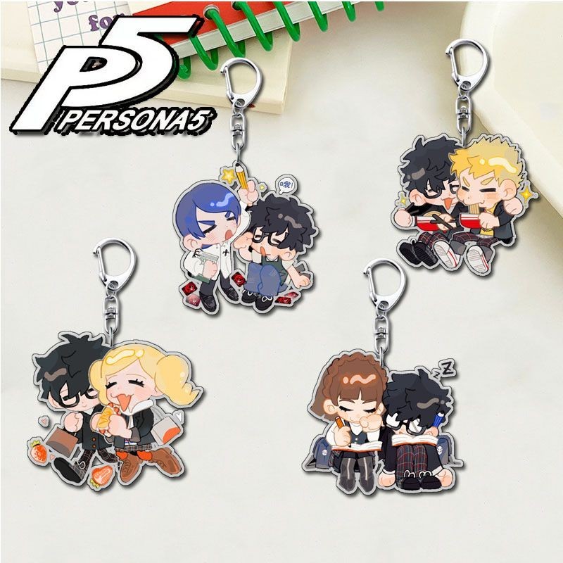 Amamiya Ren Morgana Pendant Keychains Cartoon Anime Pendant Keyring Jewelry Decoration Backpack Acce