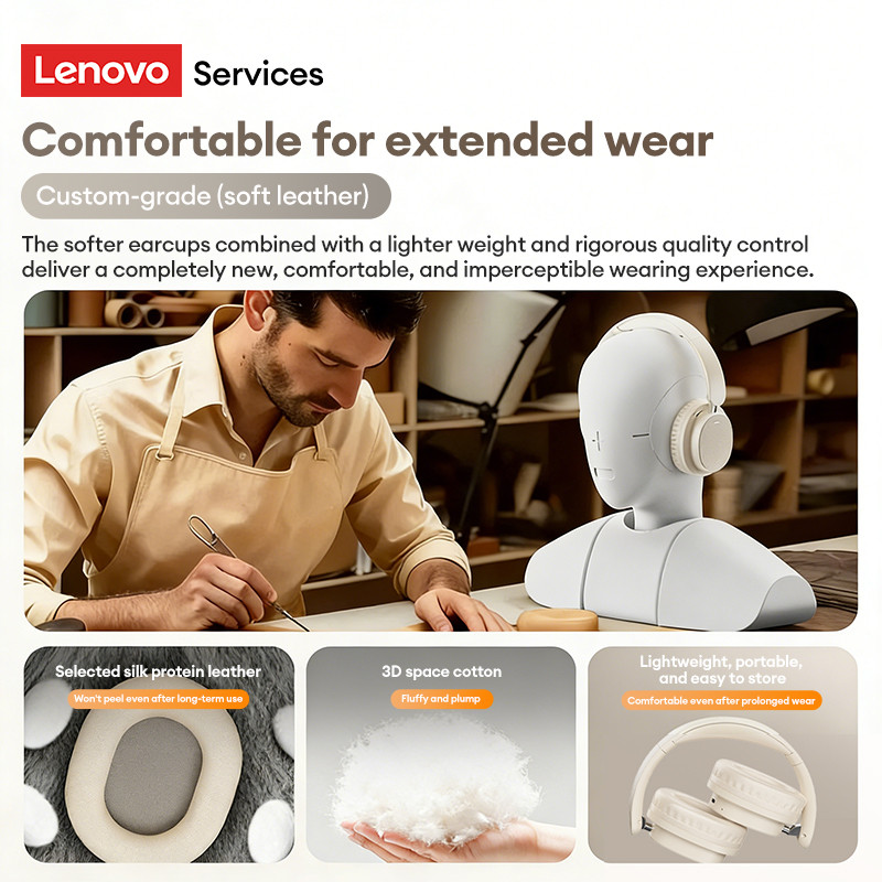 Tai nghe Bluetooth gắn đầu Lenovo LS105 Chất lượng âm thanh HI-FI Tuổi thọ pin dài Tai nghe chơi game có độ trễ thấp Bluetooth V6.0 | BigBuy360 - bigbuy360.vn