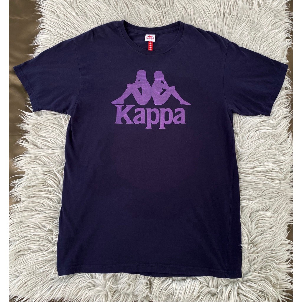 Áo thun màu đen Kappa 100% cotton Áo thun họa tiết