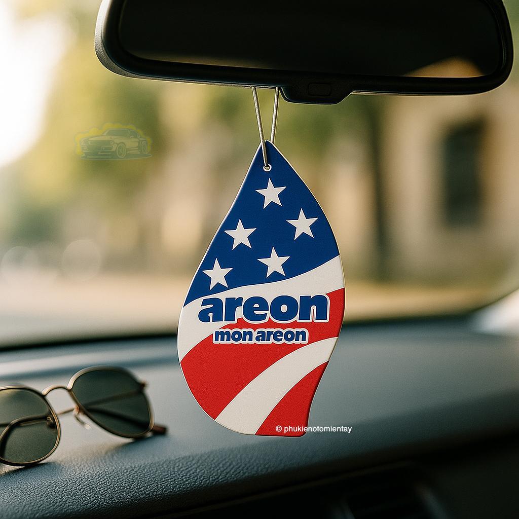 Areon Lá Thơm Treo Xe Ô tô Hương Thơm American Dream Lá Cờ Mỹ Tẩm Tinh Dầu Tạo Mùi Thơm Tự Nhiên Trong Xe 3