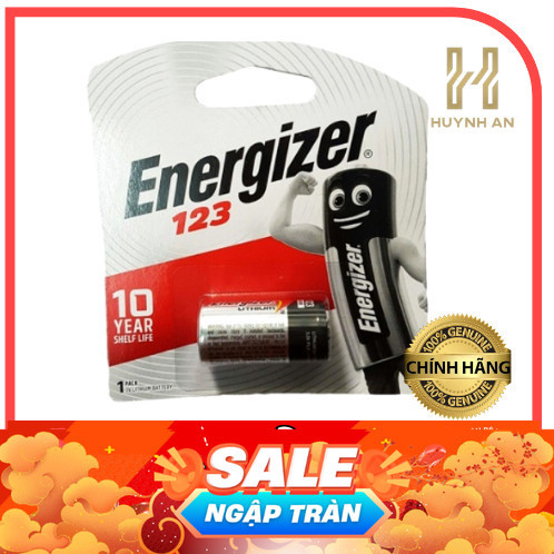 Pin CR123, CR123A Energizer 3v Lithium chính hãng - Vỉ 1 viên