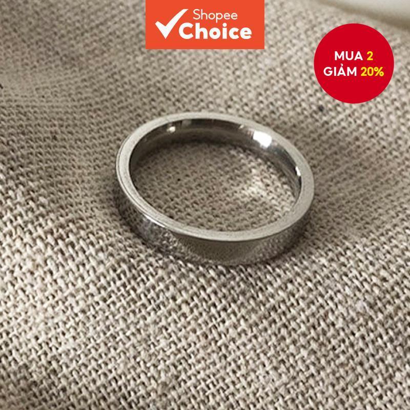 Nhẫn bạc Trang sức thép không gỉ đơn giản mỏng dành cho nam giới