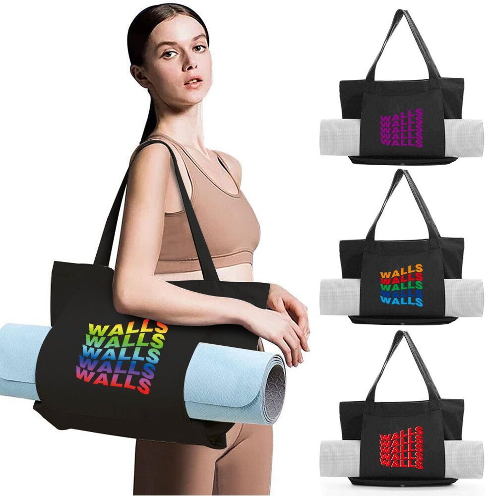 Yoga Bag Shoulder Bag Multiple Layers Gym Bag High Capacity with Yoga Mat Holder Walls Series