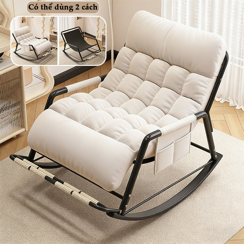 [Mới 100%] Ghế bập bênh đôi thư giãn có kệ để chân tích hợp massage, khung thép mạ kẽm cao cấp, sơn tĩnh điện siêu bền