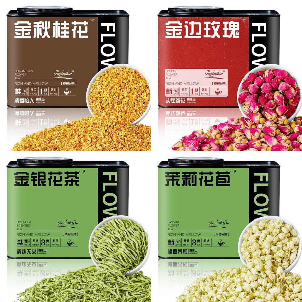 Jingfu Mountain Four Big Flower Tea Honeysuckle Tea Honeysuckle Tea Hoa cúc cho thai nhi Jasmine Bud