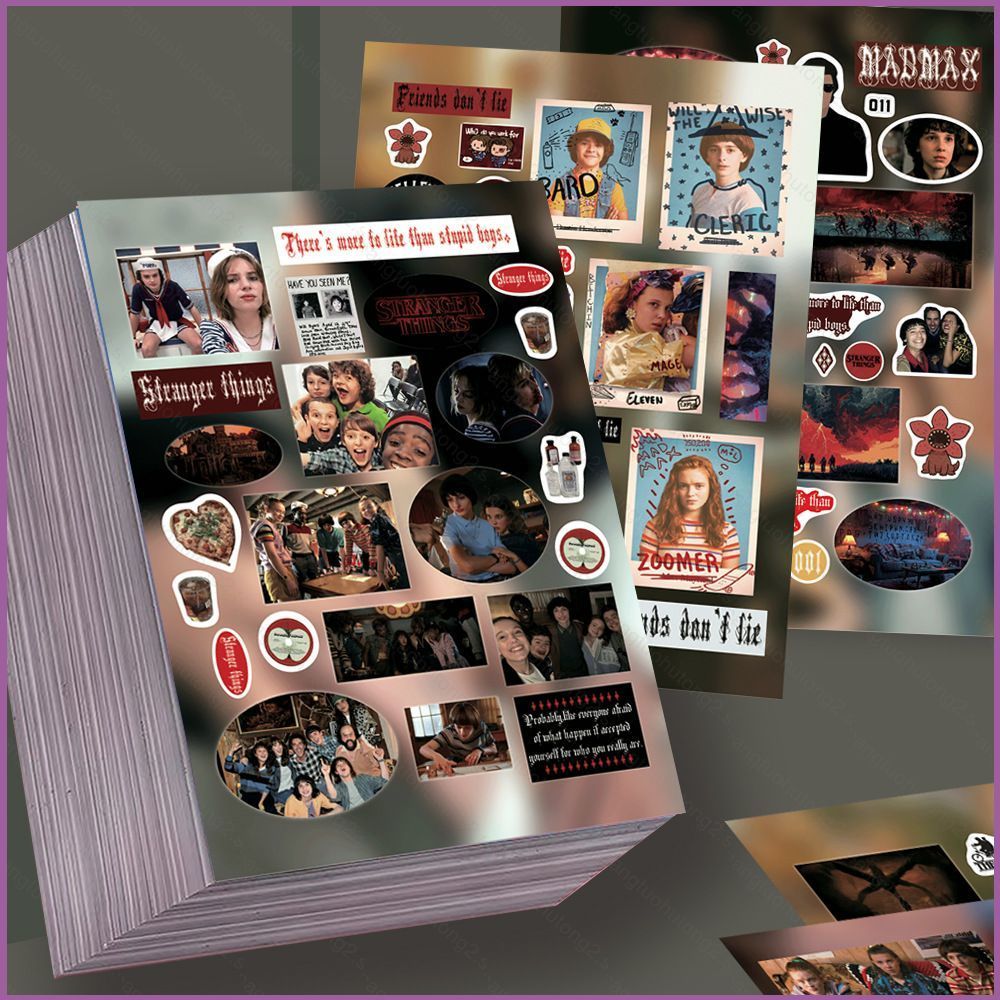 HT2 8 Tờ / bộ Stranger Things Dán Mike Wheeler Demogorgon Graffiti Hành Lý Chống Thấm Nước Trang Trí