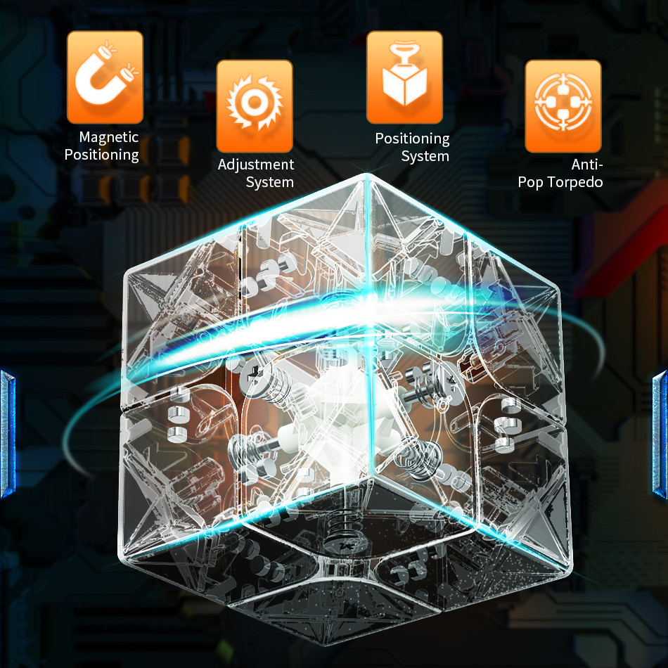 MoYu RS2M Evolution 2X2 Khối ma thuật từ tính 2X2 Tốc độ rubik chuyên nghiệp ​​Trò chơi Rubix Đồ chơ