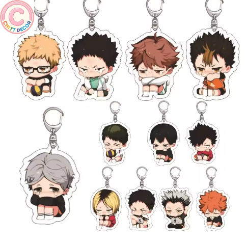 👉 Móc khóa acrylic anime Haikyuu – nhân vật Hinata Shoyo, Tobio Kageyama, Daichi Sawamura, mặt dây h