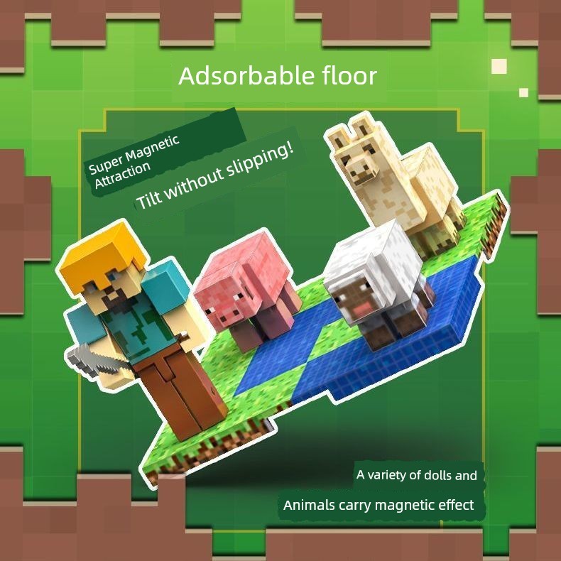 Minecraft Từ Biệt Thự Minecraft Khối Từ Tính Minifigure Đồ Chơi Từ Tính Trẻ Em Xây Dựng Giáo Dục