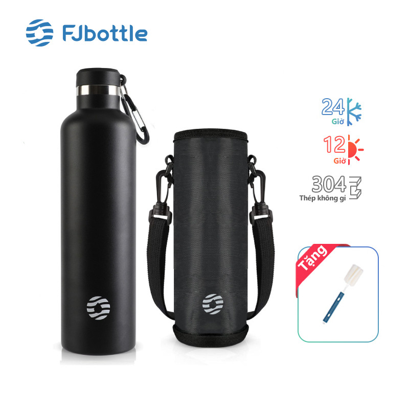 Bình Giữ Nhiệt FJbottle 750ml/1000ml Kèm Túi, Inox 304, Giữ Lạnh, Bình Nước Giữ Nhiệt Bộ Rửa Bình