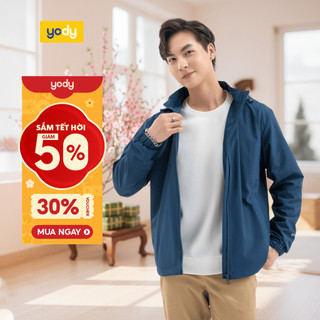    Áo khoác gió nam có mũ 2 lớp YODY 3C PRO nhiều màu trẻ trung dễ phối chống gió tốt AKM6017 