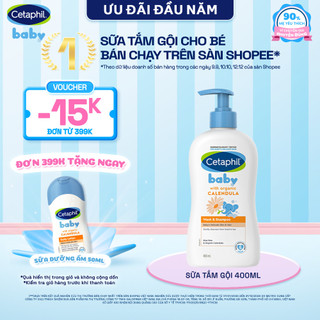  Sữa tắm dưỡng ẩm dịu lành cho bé với Calendula hoa cúc hữu cơ CETAPHIL BABY W&SHAMPOO CALENDULA 400ML 