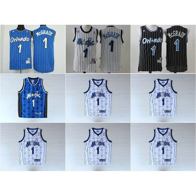 Jersey Orlando Magic MCGRADY Jerseys Magic Team No. 1 Đồng phục bóng rổ thêu Madi Retro Đồng phục hu