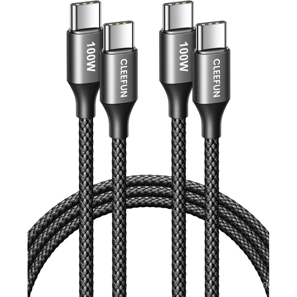 Cáp CLEEFUN USB C sang USB C 100W, [4ft 2-Pack] Dây sạc Type C Cáp sạc USBC sang USBC cho iPhone 16 