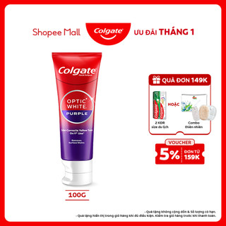  Kem Đánh Răng Colgate trắng răng Optic White Purple 100g công nghệ sắc tím trung hòa ố vàng tức thì 