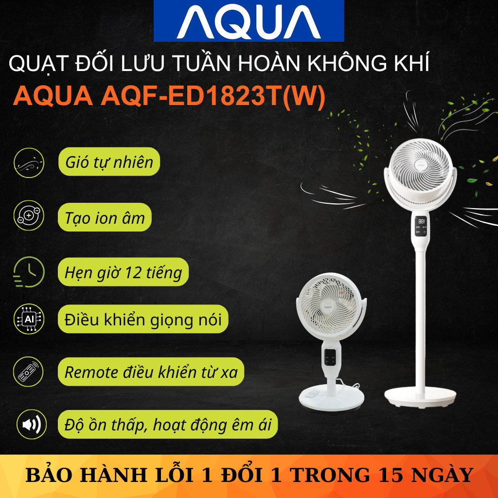 Quạt đứng tuần hoàn lưu thông không khí Aqua ED1823T tích hợp AI điều khiển giọng nói thông minh